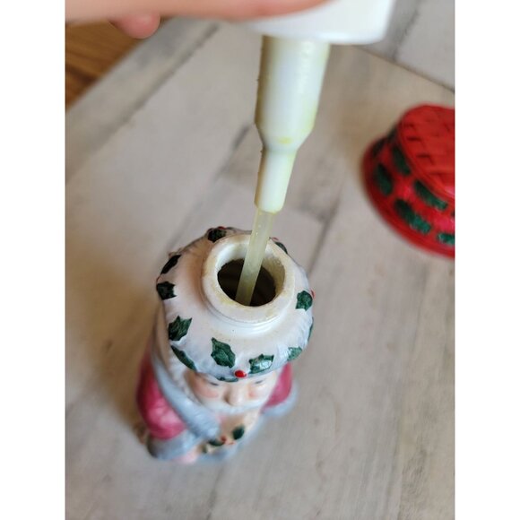 Santa Claus‎ soap dispenser Xmas basket home decor set - Picture 7 of 7